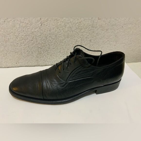 Bruno Magli Men’s Size 7.5 M  Black  Cap Toe Oxford Dress Shoe -Italy main image 4